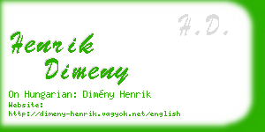 henrik dimeny business card